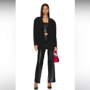 Revolve Blank NYC Franklin Vegan Leather Wide Leg Pants Carbon black 26